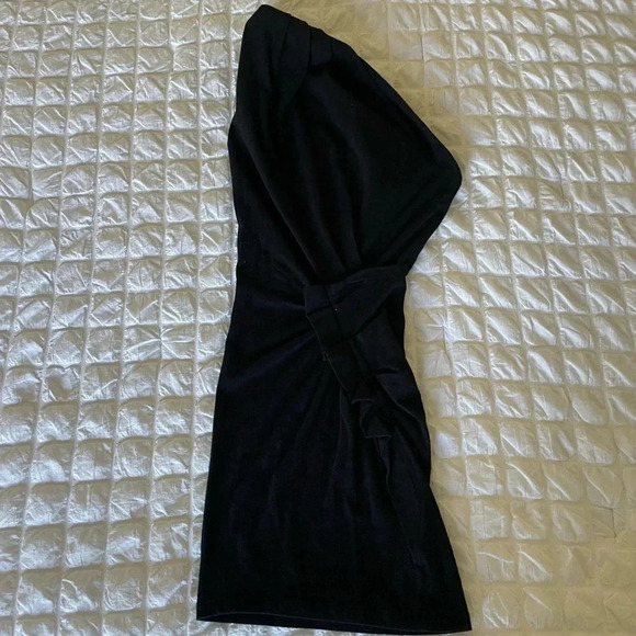 Iro black knit one shoulder mini dress - Picture 1 of 7